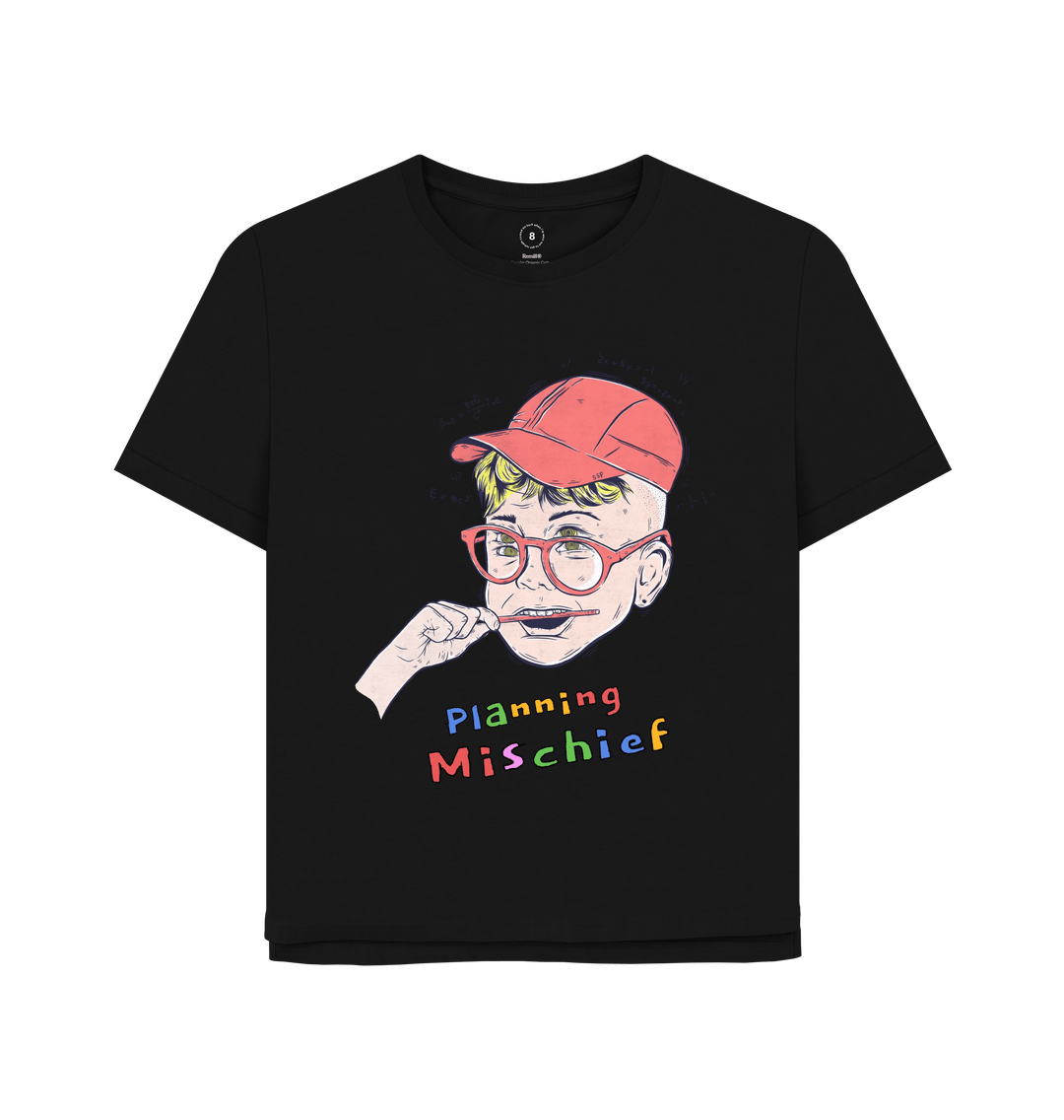 Black Mischievous tee women's