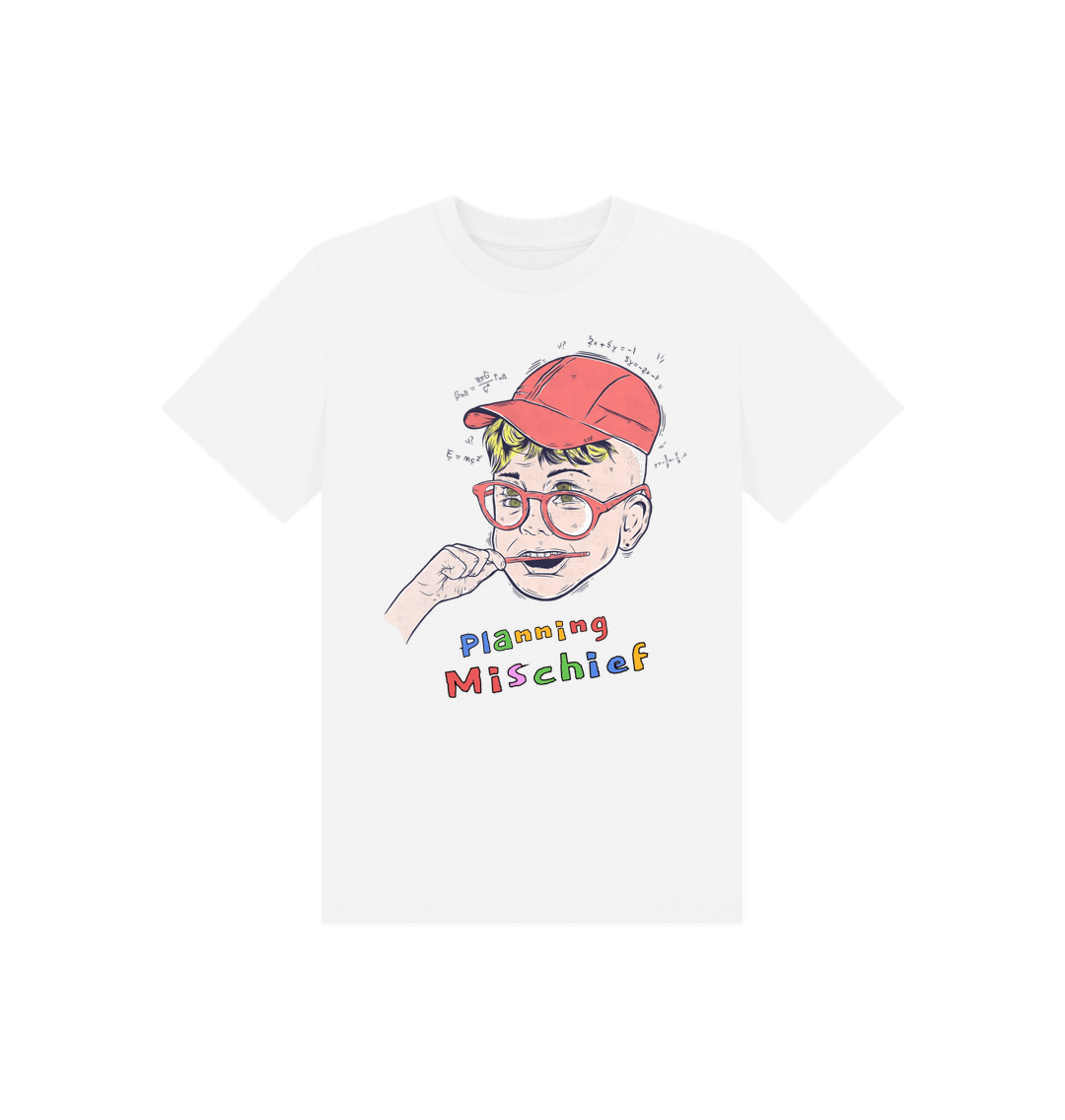 White Mischievous tee kids